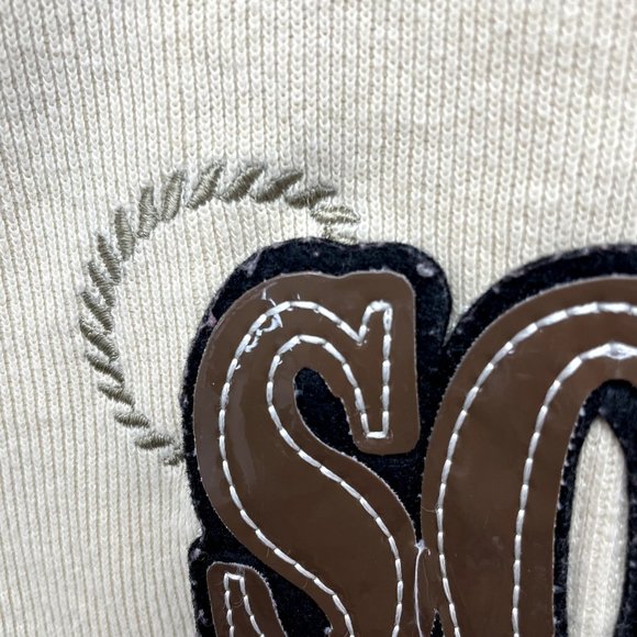 Y2K Vintage Southpole Sweater Mens XL Tan Beige Rib Knit Logo Skater Grunge - Picture 12 of 16